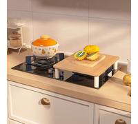 Cache Plaque de Cuisson À Bois, Couvre Plaque de Cuisson Gaz, Pour Cuisinière À Gaz, Planche À Découper, Protection pour Four, Housse d'évier de Cuisine en Bois(Natural,40x30cm/16x12in)