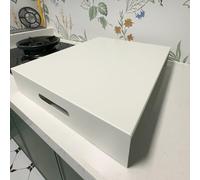 Cache Plaque de Cuisson Couvercles Métalliques de Plaque de Cuisinière à Gaz de Cuisine, Planche Couvre-Cuisinière Noodle Board avec Trou de Poignée(White,35x40x7cm (13.8x15.8x2.8in))