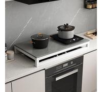 Cache Plaque de Cuisson, Couvre Plaque de Cuisson Gaz en Plaques de Pierre, Avec Support en Acier au Carbone, Agrandissement de L'espace de Cuisine, Facile À Nettoyer(WHITE-W,40x50cm/16x20in)