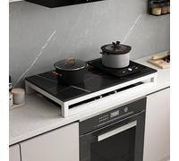 Cache Plaque de Cuisson, Couvre Plaque de Cuisson Gaz en Plaques de Pierre, Avec Support en Acier au Carbone, Agrandissement de L'espace de Cuisine, Facile À Nettoyer(GRAY-W,80x50cm/31x20in)