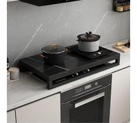 Cache Plaque de Cuisson, Couvre Plaque de Cuisson Gaz en Plaques de Pierre, Avec Support en Acier au Carbone, Agrandissement de L'espace de Cuisine, Facile À Nettoyer(GRAY-B,80x50cm/31x20in)