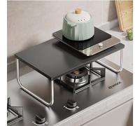 Cache Plaque de Cuisson en Acier au Carbone for Brûleurs à Gaz, Protection Plaque de Cuisson, Support de Table de Cuisson à Induction(Black,40x30x8cm/16x12x3in)