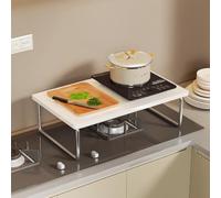 Cache Plaque de Cuisson en Acier au Carbone for Brûleurs à Gaz, Protection Plaque de Cuisson, Support de Table de Cuisson à Induction(White,40x30x8cm/16x12x3in)