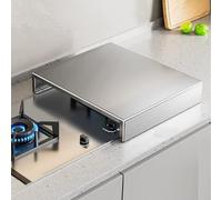 Cache Plaque de Cuisson en Acier Inoxydable, Couvre Plaque de Cuisson Gaz, Agrandissement de L'espace de Travail de La Cuisine(Metallic,40x48x7cm/16x19x2.7in)
