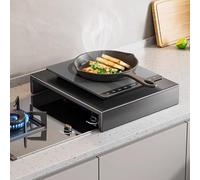 Cache Plaque de Cuisson en Acier Inoxydable, Couvre Plaque de Cuisson Gaz, Agrandissement de L'espace de Travail de La Cuisine(Gray,35x48x7cm/14x19x2.7in)