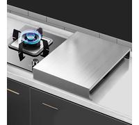 Cache Plaque de Cuisson en Acier Inoxydable, Couvre Plaque de Cuisson Gaz, Gaz/électrique, Agrandissement de L'espace de Cuisine, Facile À Nettoyer(Metallic,32x50x9cm/12x20x3.5in)