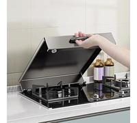 Cache Plaque de Cuisson en Acier Inoxydable, Protection Plaque de Cuisson avec Poignée Anti-brûlure et Coussinet Antidérapant(14x18in/35x45cm)
