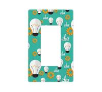 Cache-plaque murale à motif d'ampoule, 1 bande sans vis, taille standard, 11,7 x 7,1 cm, couvercle décoratif pour interrupteur d'éclairage, en polycarbonate thermoplastique
