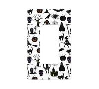 Cache-plaque murale d'Halloween citrouille noire, 1 bande sans vis, taille standard 11,7 x 7,1 cm, couvercle décoratif pour interrupteur, couvercle de sortie, en polycarbonate thermoplastique