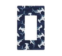Cache-plaque murale en polycarbonate thermoplastique - Motif requin marteau - Taille standard - 11,7 x 7,1 cm - Décoration pour interrupteur - 1 bande sans vis