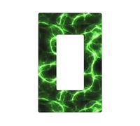 Cache-plaque murale Green Lightning, plaques murales 1 gang de taille moyenne 12,7 x 7,6 cm, couvercle décoratif pour interrupteur d'éclairage, couvercle de sortie, polycarbonate thermoplastique