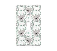 Cache-plaque murale mignon petit koala 1 gang taille standard 11,4 x 7 cm, couvercle décoratif pour interrupteur à bascule, couvercle de prise de courant en polycarbonate thermoplastique