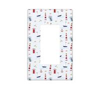 Cache-plaque murale motif phare nautique - Plaque murale 1 gang - Taille standard - 11,2 x 6,9 cm - Couvercle décoratif pour interrupteur - Couvercle de sortie - Polycarbonate thermoplastique