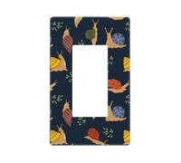Cache-plaque murale noire avec motif feuille d'escargot, 1 bande sans vis, taille standard 11,7 x 7,1 cm, couvercle décoratif pour interrupteur, couvercle de sortie, en polycarbonate thermoplastique