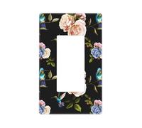 Cache-plaque murale noire en forme de colibri, 1 bande sans vis, taille standard 11,7 x 7,1 cm, couvercle décoratif pour interrupteur, couvercle de sortie, polycarbonate thermoplastique