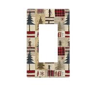 Cache-plaque murale rustique Forest Lodge, 1 gang sans vis, taille standard, 11,7 x 7,1 cm, couvercle décoratif pour interrupteur, couvercle de sortie, polycarbonate thermoplastique