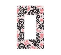 Cache-plaque murale simple et mignon en forme de serpent, rose, 1 bande sans vis, taille standard, 11,7 x 7,1 cm, couvercle décoratif pour interrupteur, couvercle de sortie, polycarbonate