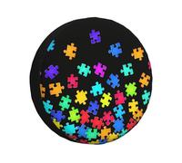 Cache-Pneus Pièces du Puzzle De Sensibilisation À l'Autisme Anti-Solaire Couverture De Pneu Cordons De Serrage Spare Tire Cover pour Roue Secours Trailer Minibus M