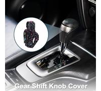 Cache Pommeau Levier Vitesse Voiture Suv Truck Gear Shift Knob Cover Automotive Manual Stick Shifting Handle Protector Imprimé Léopard Violet, Gris, Noir 1 Pc 17X11.5Cm Polyester
