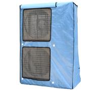 Cache Pompe a Chaleur, Protege Moteur Clim, Double Sortie D'air en Fibre de Polyester, Conception a Couverture Intégrale, Imperméable(Blue,105x43x146CM/41x17x57IN)