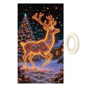 Cache-porte d'entrée de Noël 180x90cm Décor saisonnier UV fluorescent | Bannière de de porte pour Propriétaires Résidents École Bureau Entrée Maison Appartement Salon Chambre