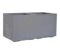 Cache-Pot Blumenkasten FARO STONE Gris 40 × 80 × 40 CM Avec Roues Et Bouchons