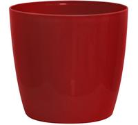 Cache-pot brillant - GARDEN ID - Shiny Rouge avec roulettes - 35 x 32 cm - Aspect céramique - Étanche - Déplacement aisé