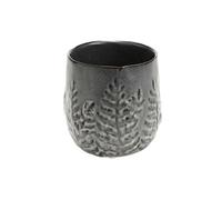 Cache Pot de Fleur en céramique grise - RYOKAN - Hauteur 12 cm - Diamètre 12 cm