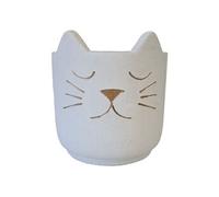 Cache Pot de Fleurs Chat Blanc
