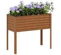vidaXL Jardinière de jardin 100 x 45 x 90 cm acier patiné