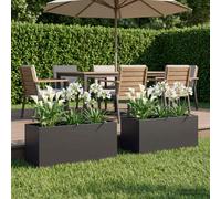 Cache-pot de jardin d'extérieur Boîte Jardinière balcon surélevé vidaXL vidaXL