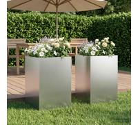 vidaXL Cache-Pot de Jardin Rouillé 50 x 50 x 75 cm Acier patiné, Vase de Jardin Moderne, Rectangulaire, Résistant aux Intempéries, Idéal pour Fleurs et Plantes