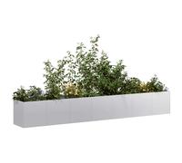 vidaXL Jardinière 280x40x40 cm Blanc, Acier laminé à froid, bac à plantes surélevé