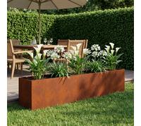 vidaXL Jardinière 200x40x80 cm Vert olive – Acier laminé à froid