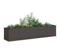 vidaXL Jardinière 200x40x40 cm acier laminé à froid noir