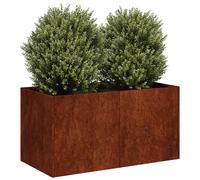 vidaXL Jardinière rouillée 80x40x40 cm acier inoxydable, pot de fleurs