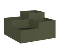 Cache-pot de jardin en acier - vidaXL - 100x100x48 cm - Vert olive - Métal robuste - Résistant aux UV