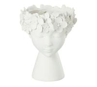 Cache-Pot Déco ""Tête"" 23cm Blanc