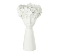 Cache-Pot Déco - Tête - 40cm - Blanc - Résine & Plastique - Intérieur
