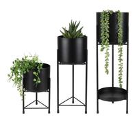 Cache-pot décoratif pour plantes d'intérieur ou d'extérieur - Urban Living SUNNYDAYS Garden Metal - Cache Pot sur Pied X3 SD17X