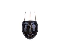 Present Time - Cache-pot design suspendu Mask - H. 21 cm - Brun foncé Brun foncé G
