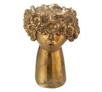 Cache-Pot Design Visage "Nebu" 27cm Or G