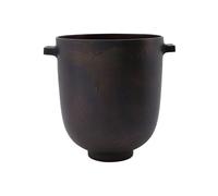 Cache-pot en aluminium marron, à poser - House Doctor, Foem - 20x20x24 cm