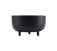 Cache-pot en aluminium noir, à poser, rond, imperméable - House Doctor, Jela - Ø28x17 cm