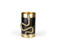 Cache-pot en aluminium recyclé doré, à poser, forme serpent - Bold Monkey, Snakes - 15x18x26 cm