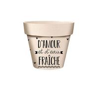 SUD TRADING Cache Pot en Bambou D'Amour et d'eau Fraîche - Hauteur 24.5 cm - Diamètre 25.5 cm