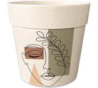 Cache-pot en bambou motif visage 8 cm G