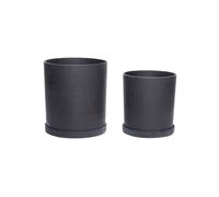 Cache-pot en béton noir, lot de 2, à poser, forme moderne - Hübsch, Podium - Ø25xH28 cm