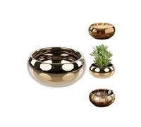 Cache-Pot En Céramique - Botle - Ø 19 Cm - Doré Brillant - Élégant Et Polyvalent - Décoration Moderne Multicolore