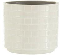 Cache-Pot en Céramique Brillant 17cm Blanc